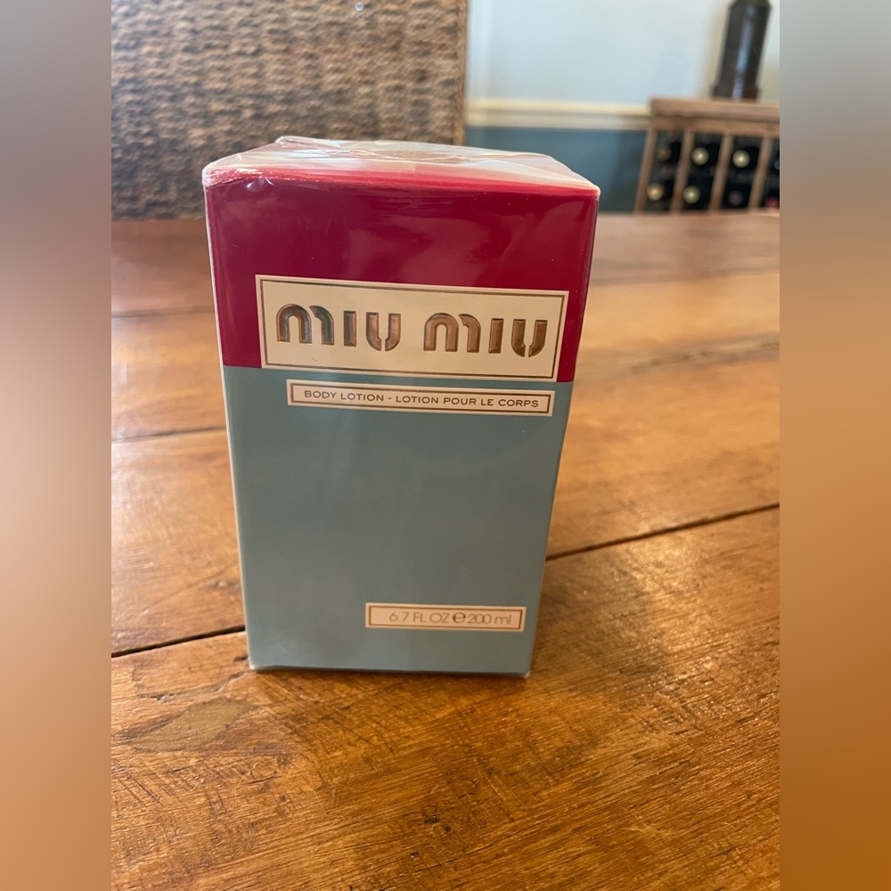 Miu Miu Red and Light Blue Body Lotion